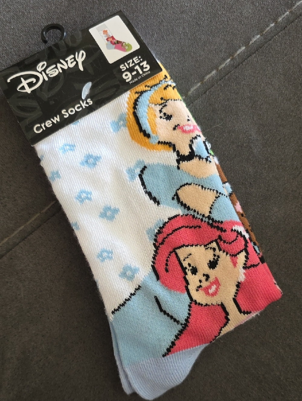 Disney Crew Socks with Cinderella, Ariel & Tiana